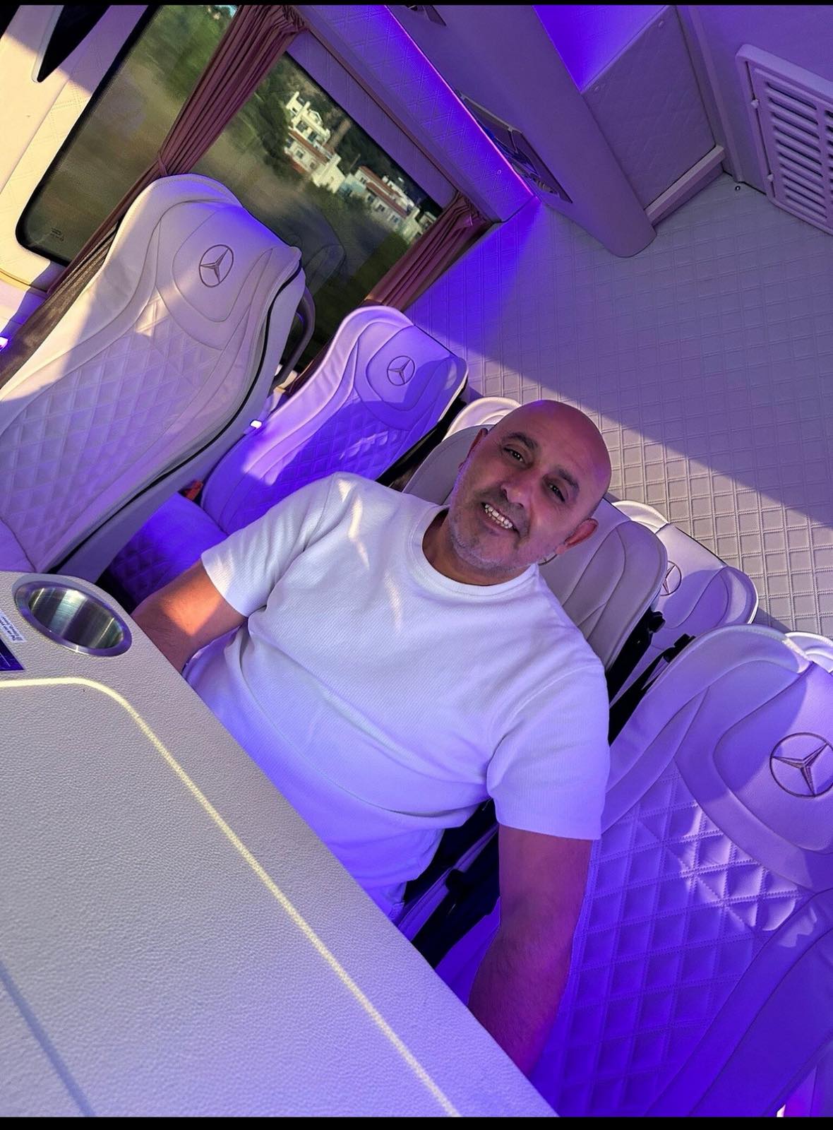 Your driver on board the Easy Rhodes Transfer VIP minibus