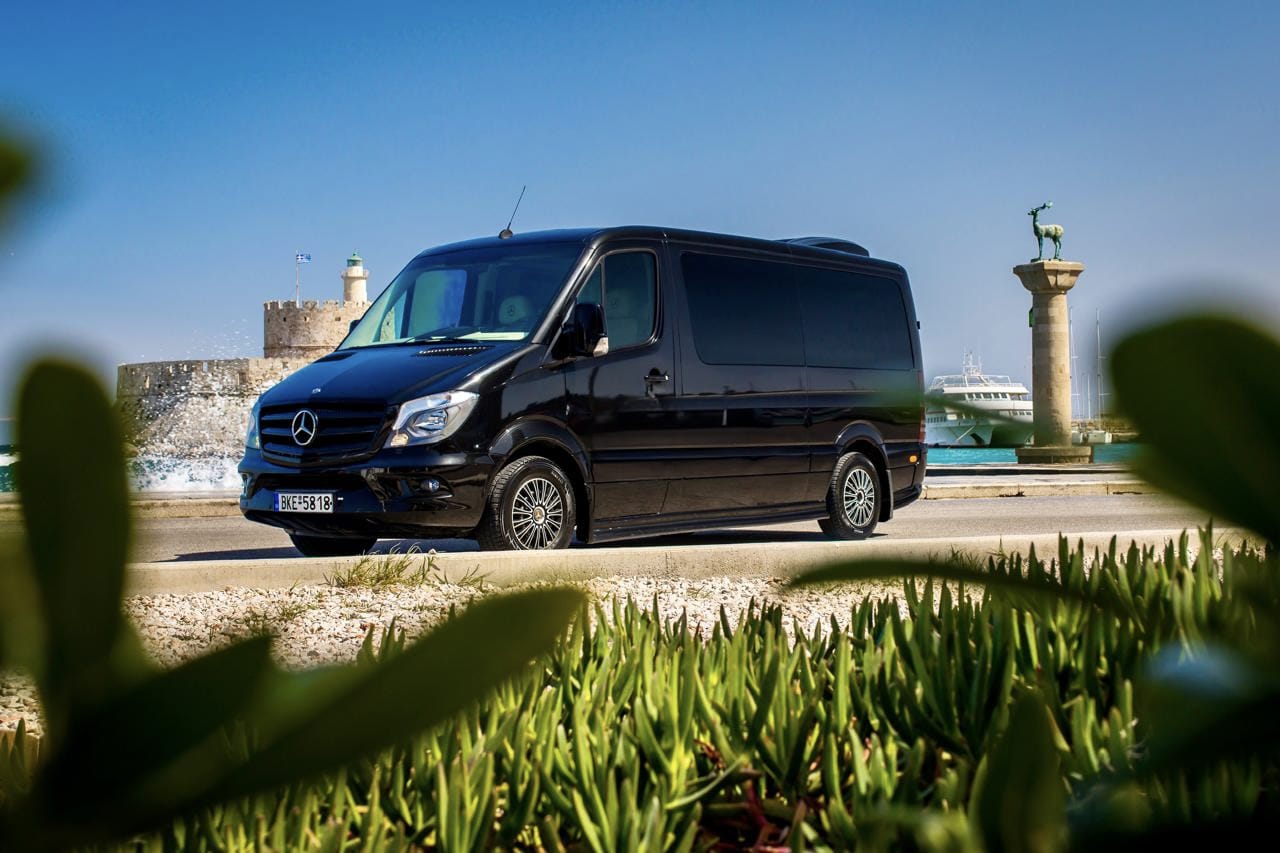 Mercedes-Benz VIP Minibus at Rhodes harbour